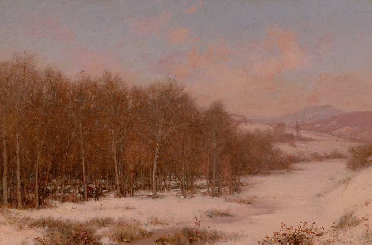 Jervis McEntee - A Winter Camp (Sugaring Off, Vermont)