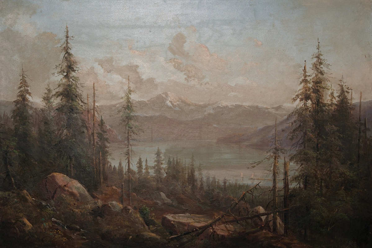 Juan Buckingham Wandesforde - A Mountain Landscape with a Fallen Tree in the Foreground