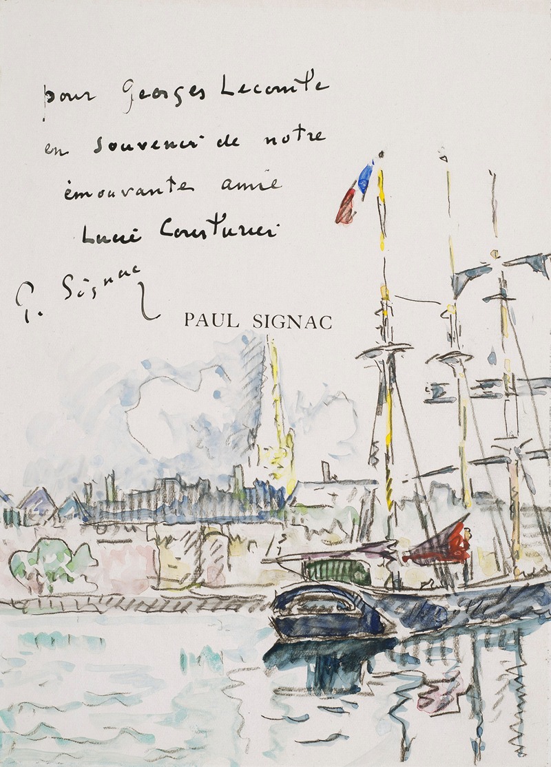 Paul Signac - Terreneuva à l’ancre, au large d’un port breton