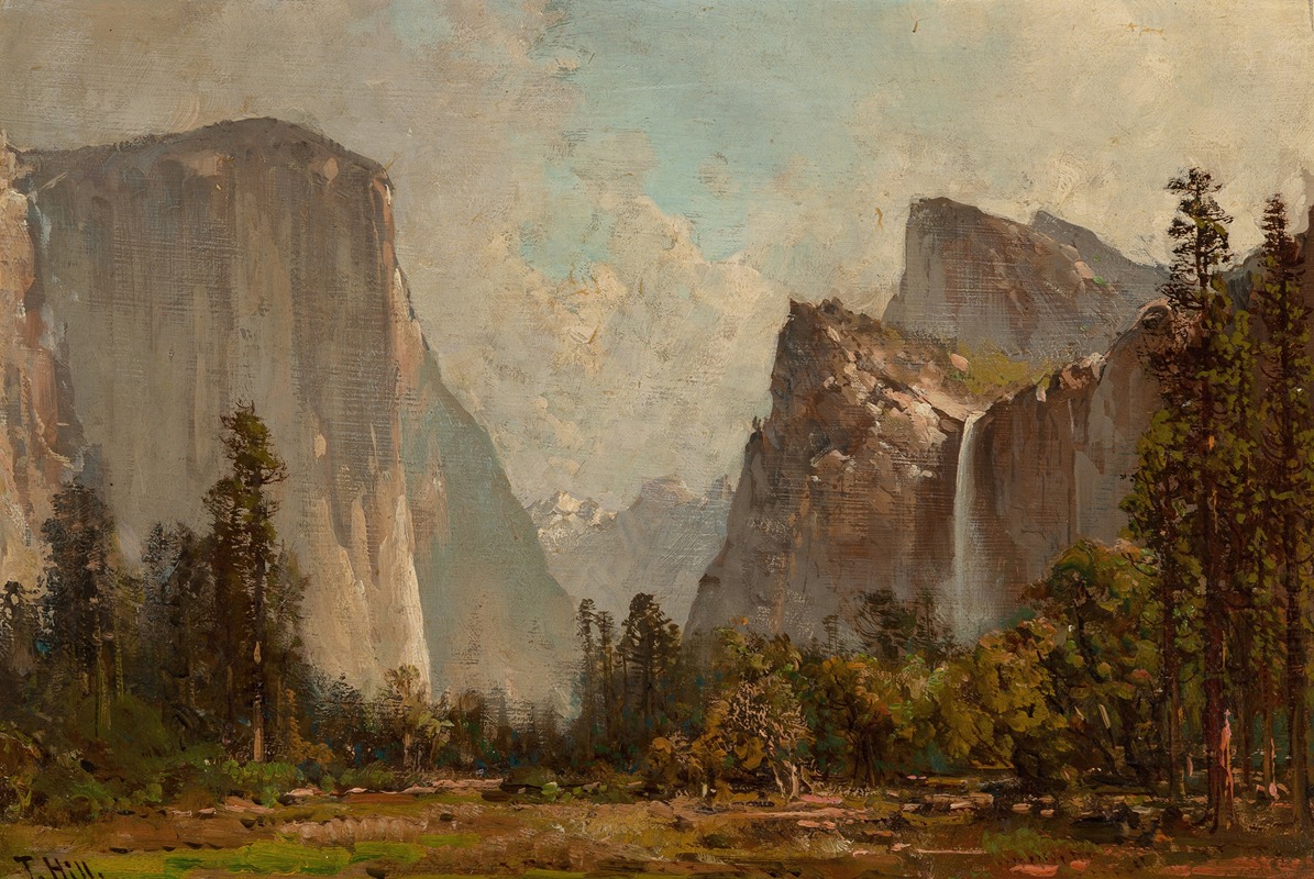 Thomas Hill - Gates of Yosemite and Bridal Veil Falls