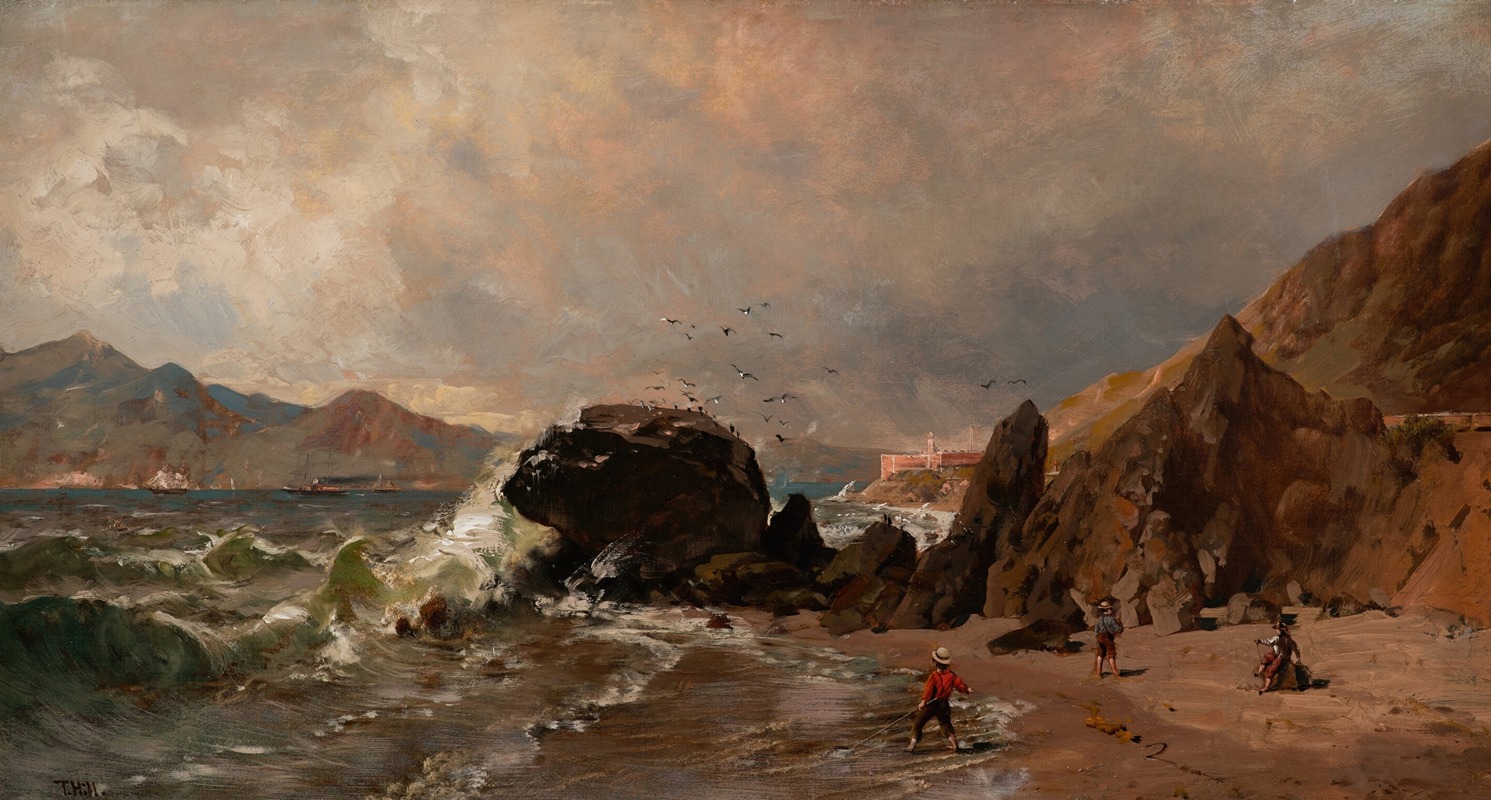 Thomas Hill - A View of Fort Point from Baker Beach, San Francisco