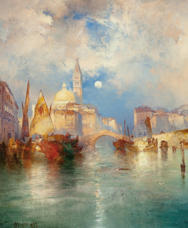 Thomas Moran - Moonrise, Chioggia, Venice