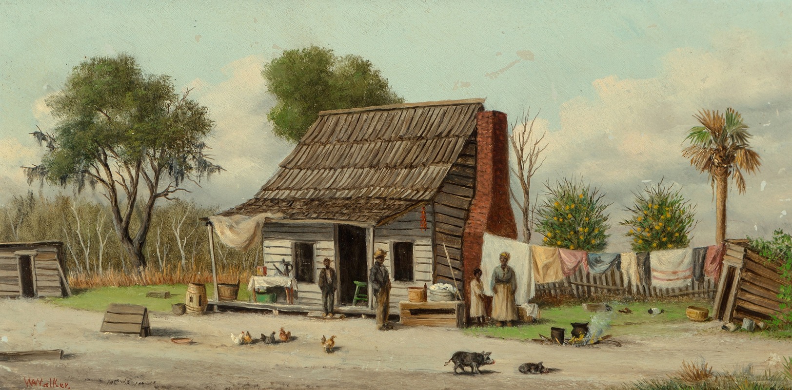 William Aiken Walker - Cabin Scene