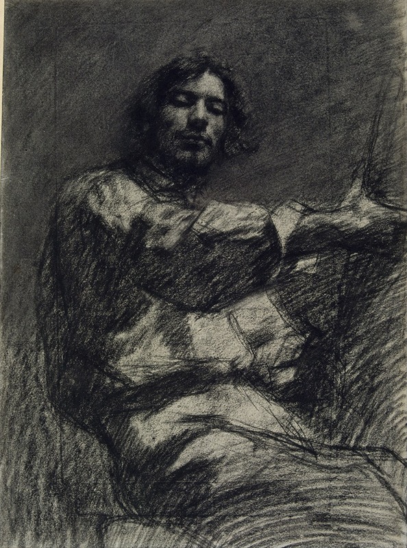Gustave Courbet - Young Man Sitting, Study. Self-Portrait known as At the Easel