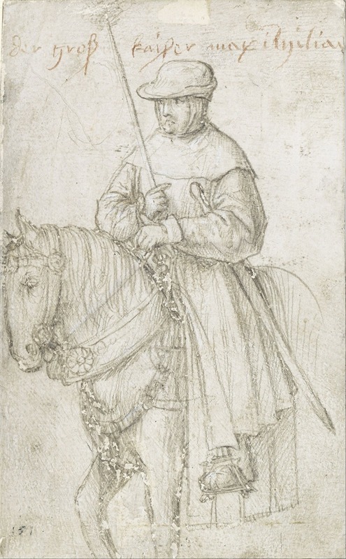 Hans Holbein The Elder - Kaiser Maximilian I in travel dress on horseback