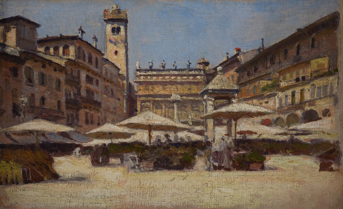 Aleksander Gierymski - Piazza delle Erbe in Verona