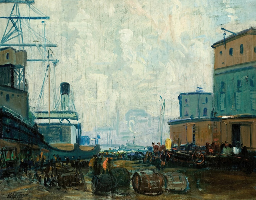 Arthur Clifton Goodwin - Dock Scene, Boston