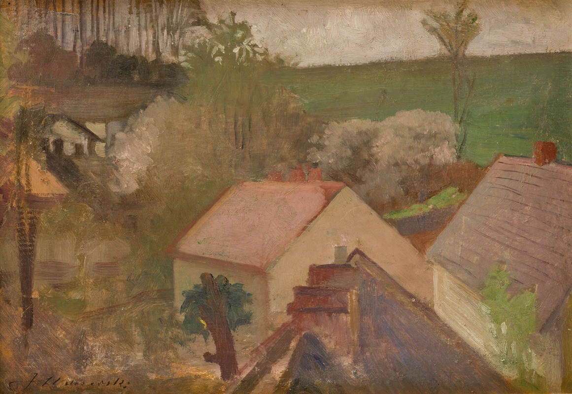 Jacek Malczewski - Countryside Landscape with Houses