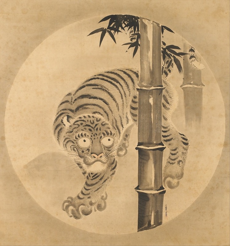 Kanō Tsunenobu - Tiger Emerging from Bamboo