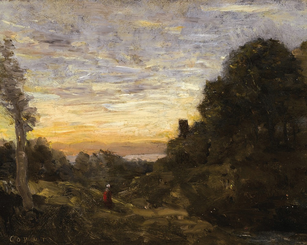 Jean-Baptiste-Camille Corot - La Tour dans les Arbres (The Tower in the Trees)