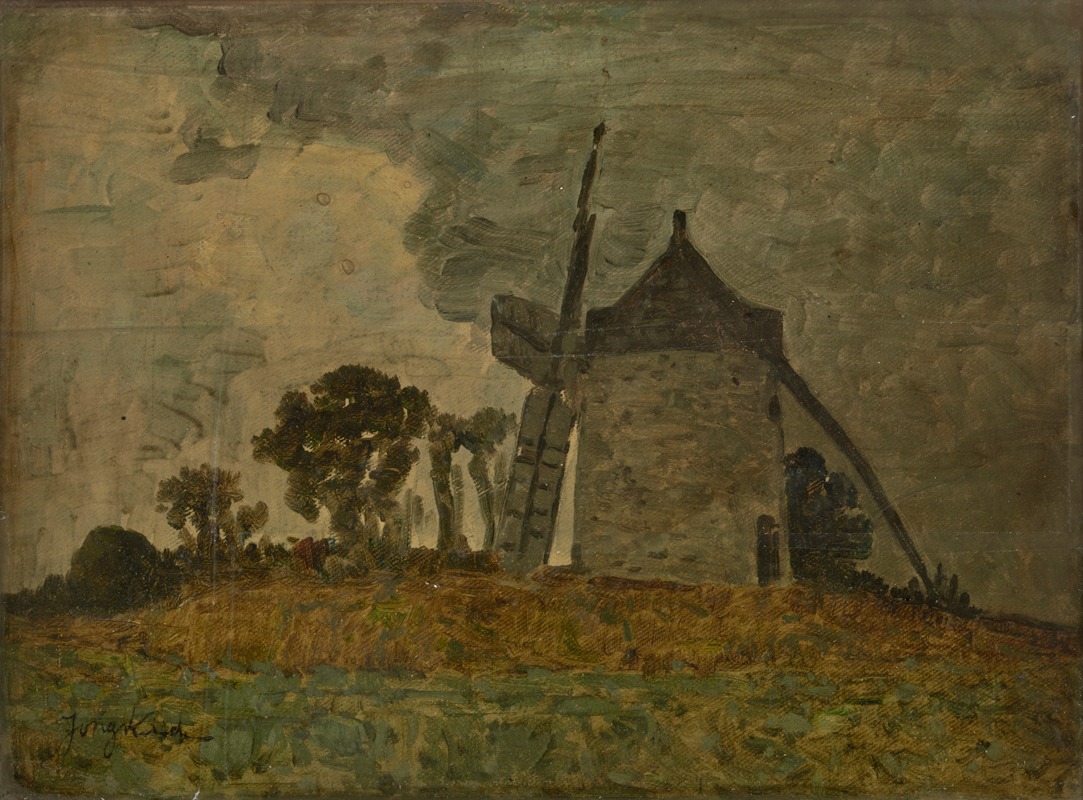 Johan Barthold Jongkind - Landscape with a Windmill