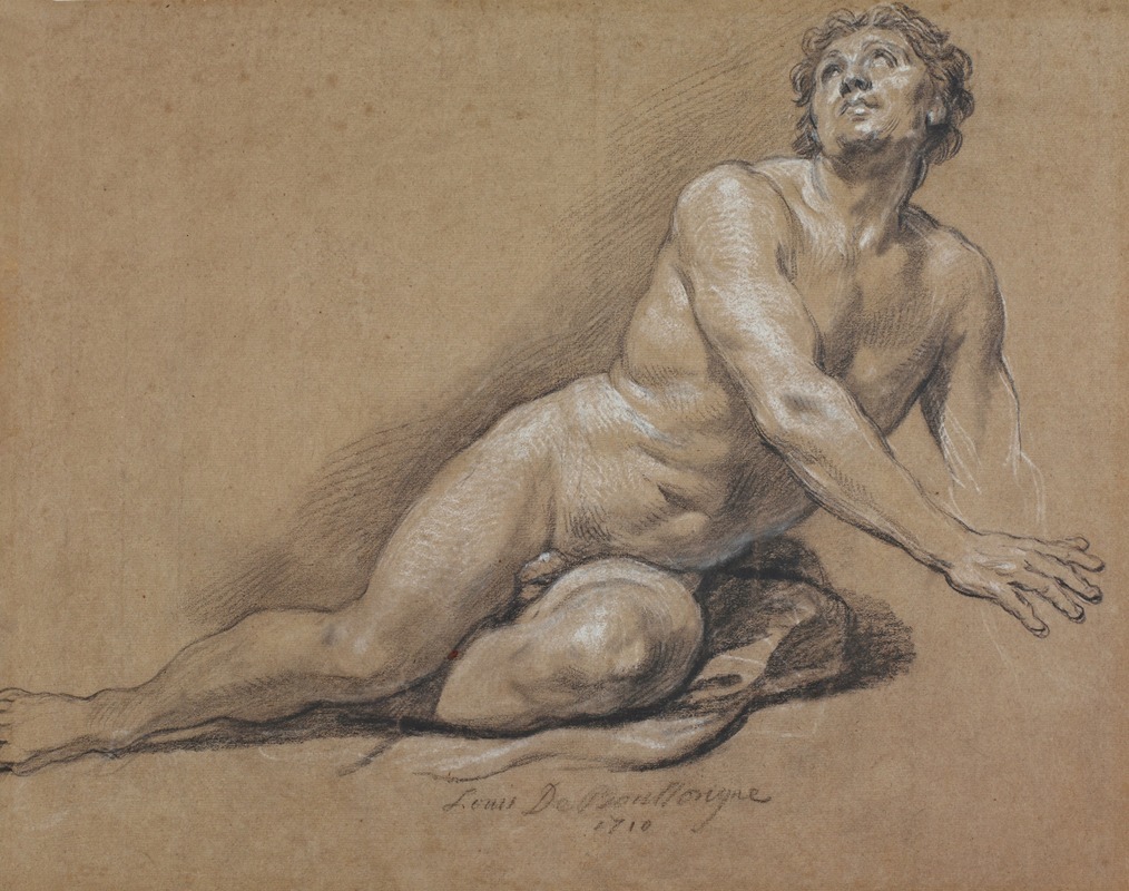 Louis de Boullogne the Younger - Reclining Male Nude