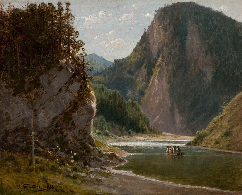 Józef Szermentowski - The Dunajec River in the Pieniny Mountains