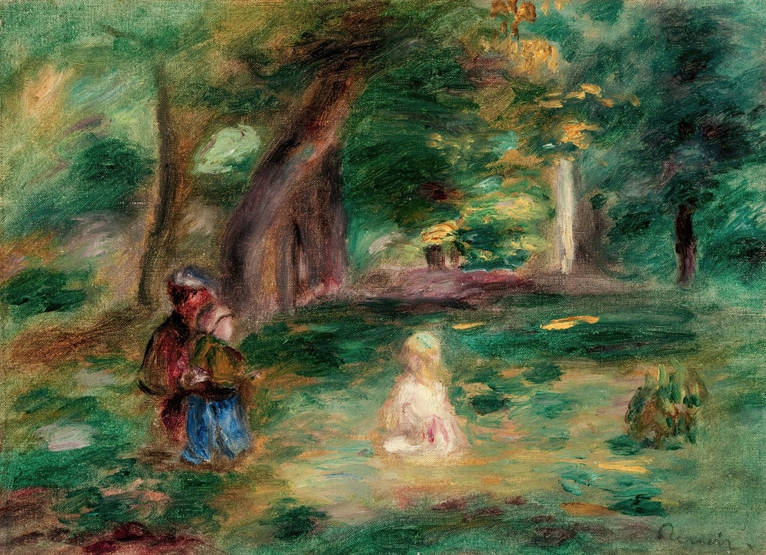 Pierre-Auguste Renoir - Trois personnages dans un paysage