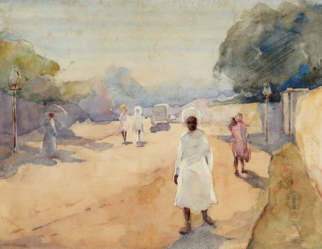 Ralph Wormeley Curtis - A Street in Hyderabad, Deccan, India