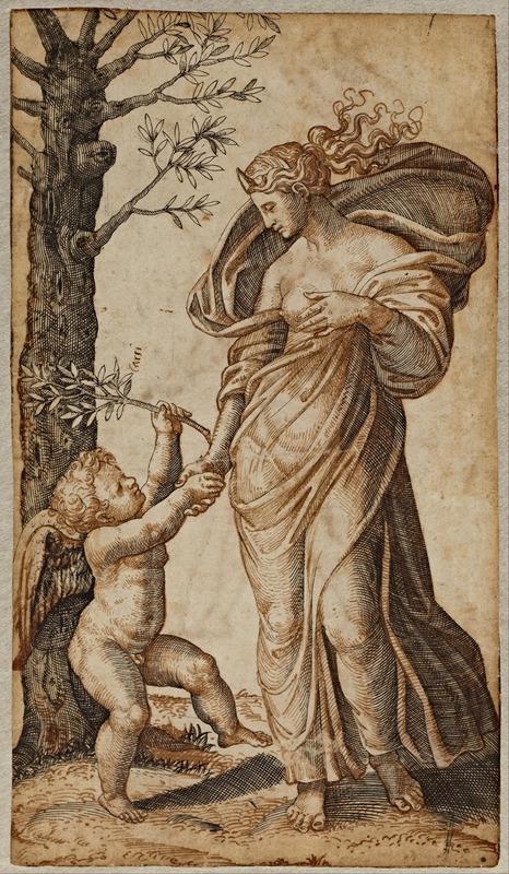 Marcantonio Raimondi - Reconciliation of Minerva and Cupid