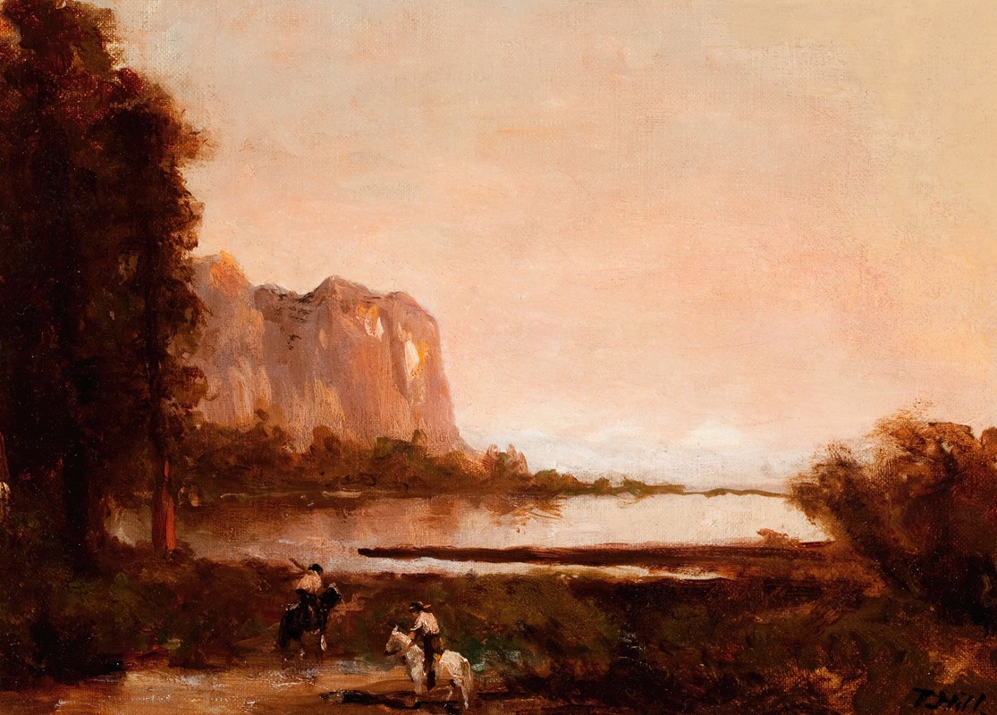 Thomas Hill - Landscape with Two Indians