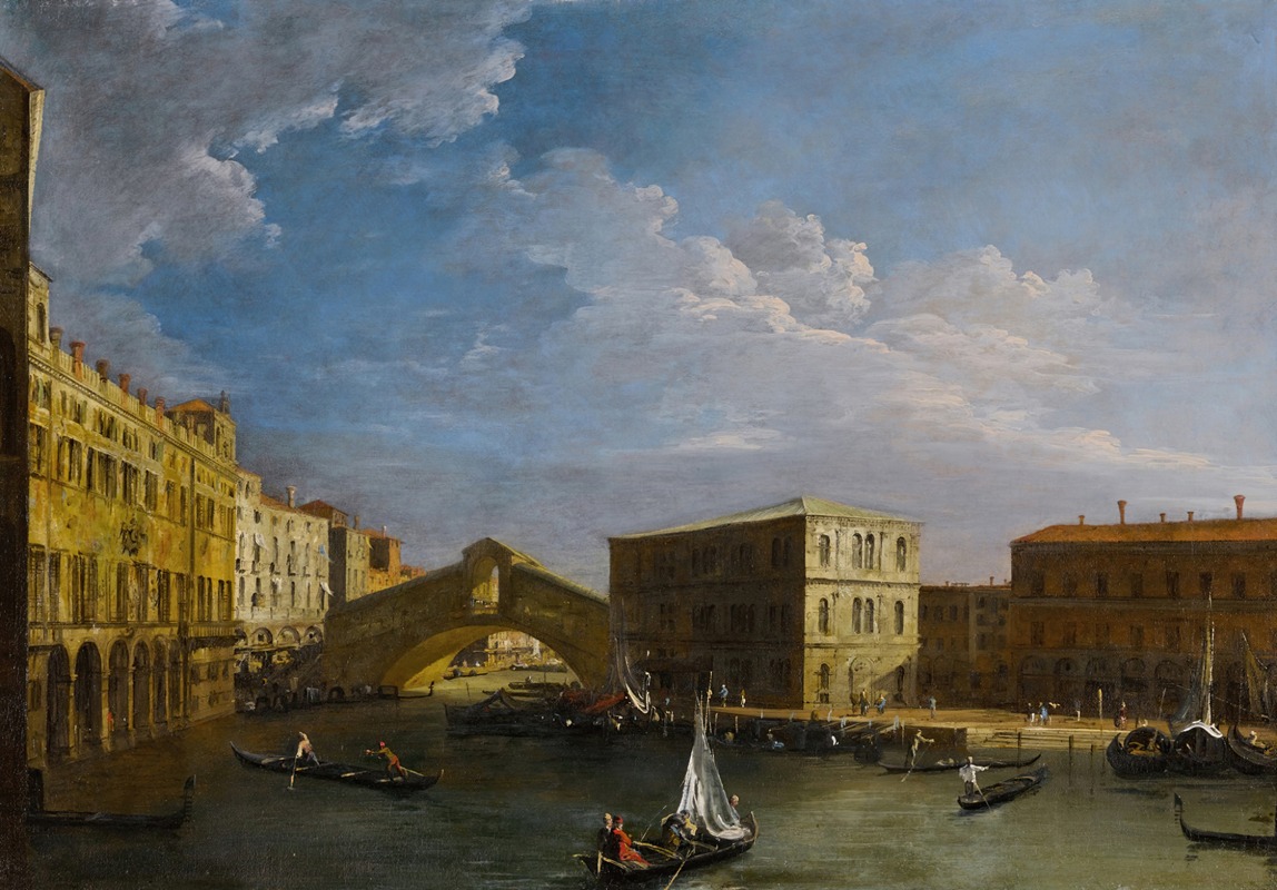 Canaletto - Venice, a view of the Grand Canal and the Rialto Bridge from the North