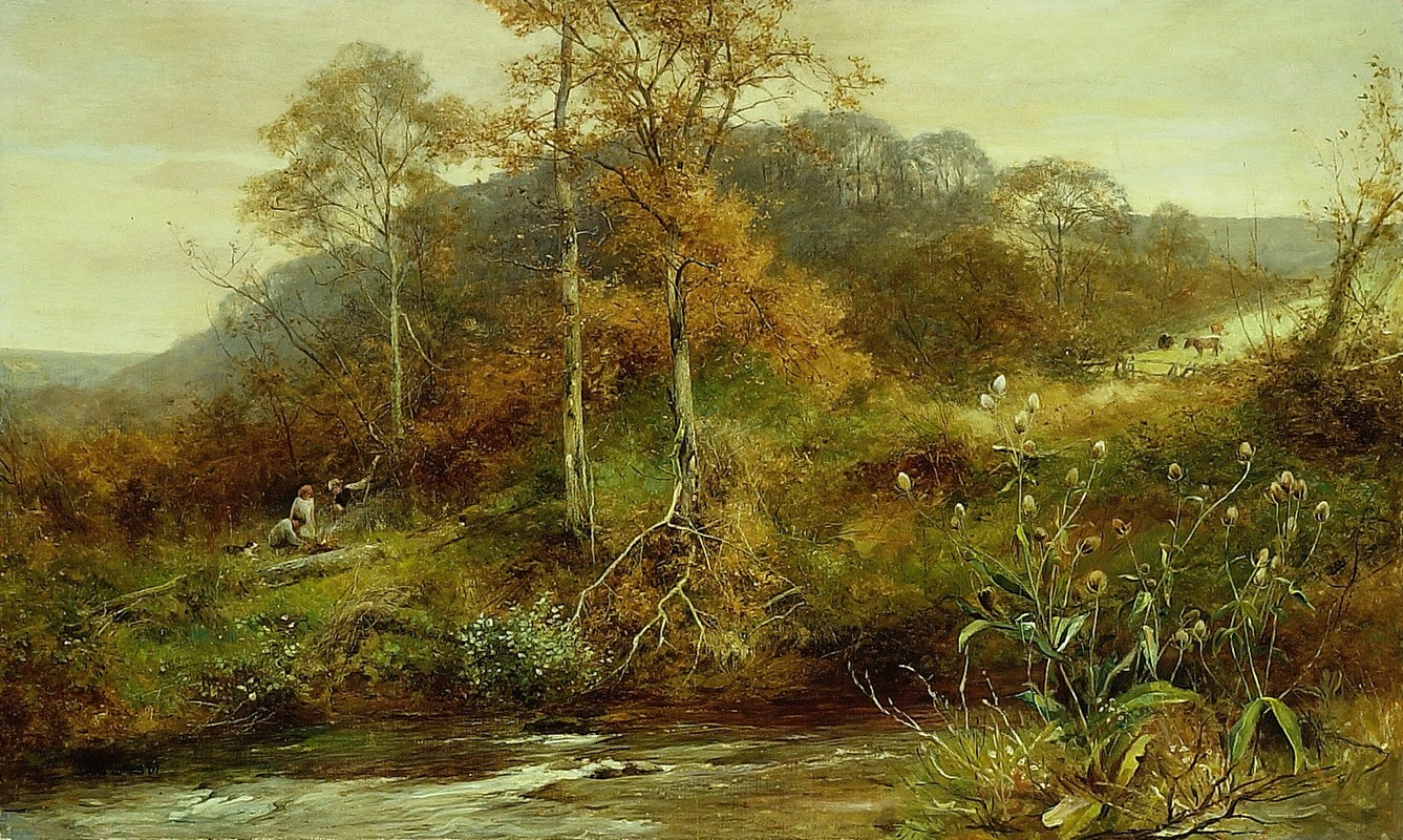 David Bates - Autumn River Scene, The Brook