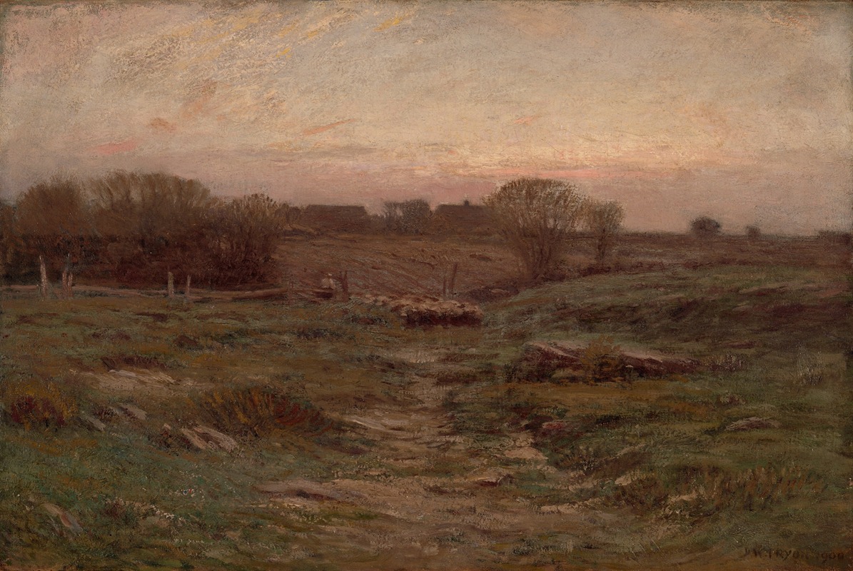 Dwight William Tryon - Landscape (Sheep in the Valley)
