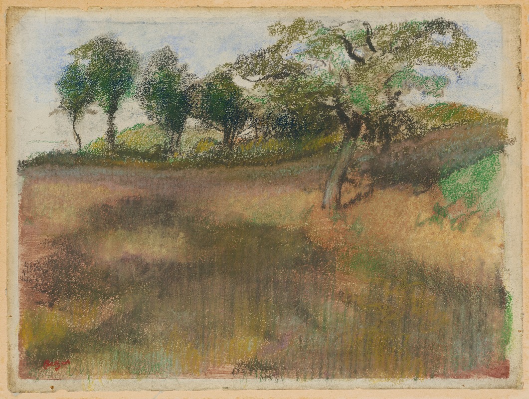 Edgar Degas - Ploughed Field Bordered by Trees