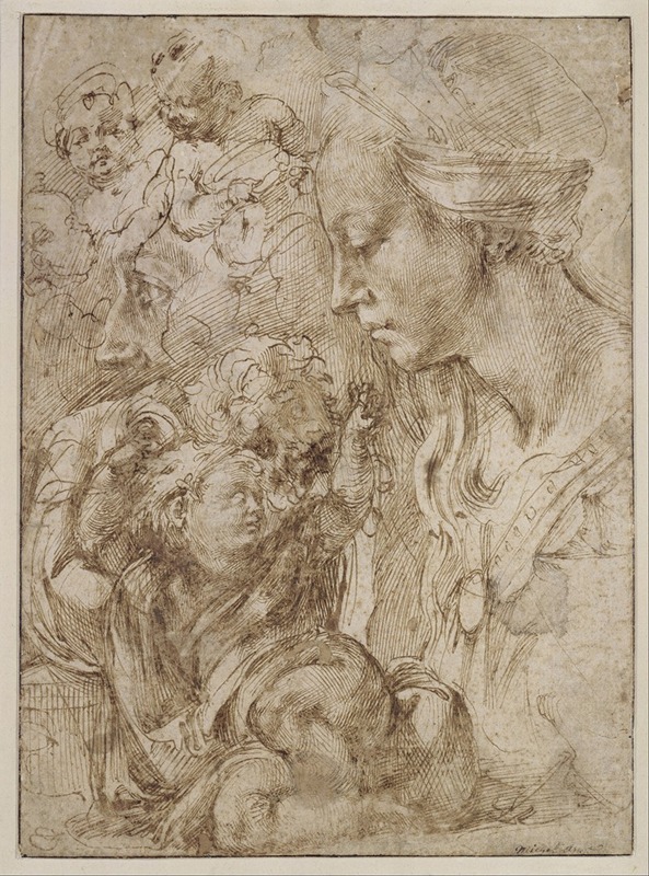 Michelangelo - Studies for a Holy Family