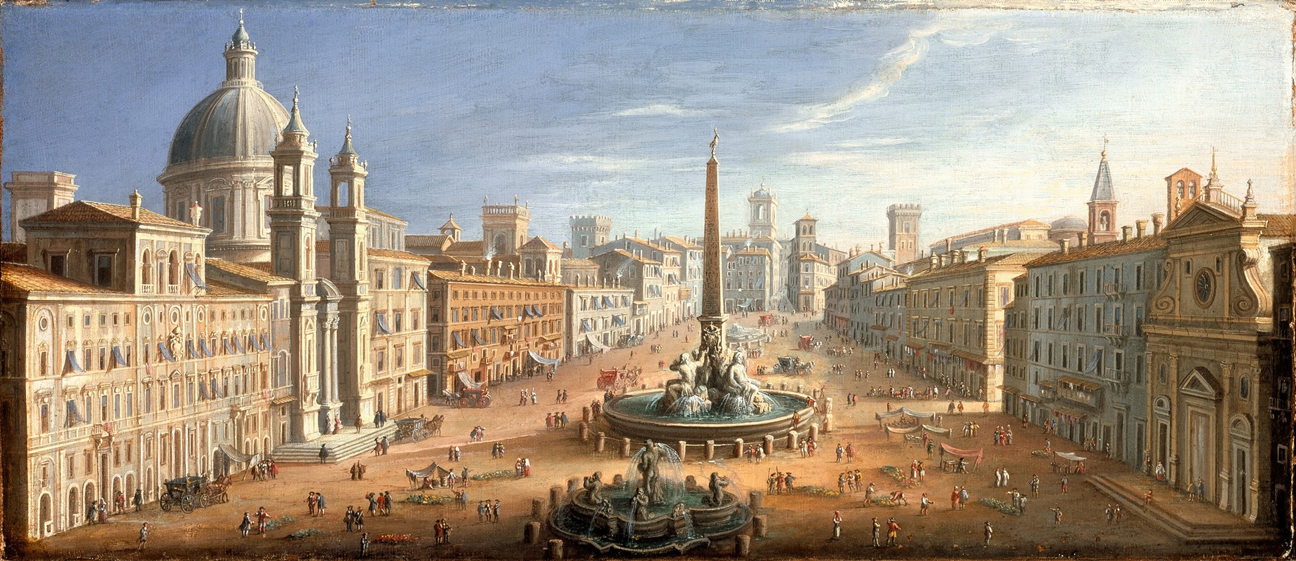 Hendrik Frans Van Lint - View of the Piazza Navona, Rome