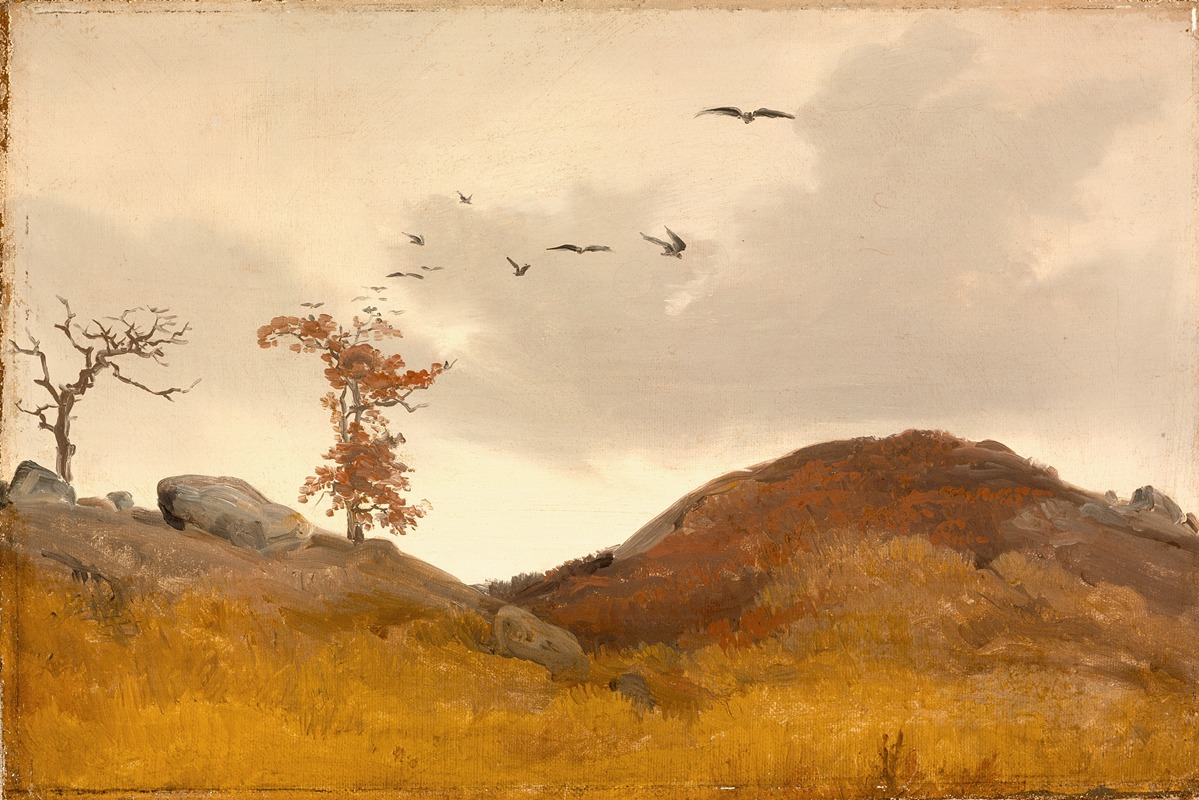 Karl Friedrich Lessing - Landscape with Crows