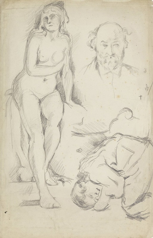 Paul Cézanne - Studies of Three Figures, Including a Self-portrait