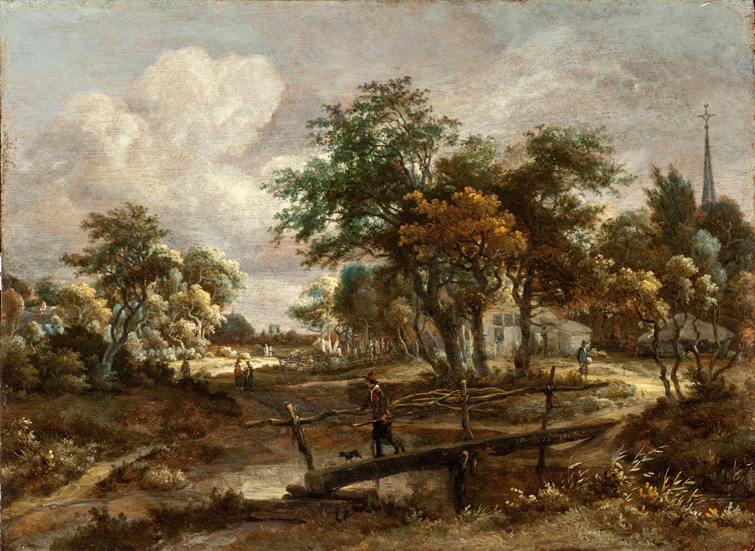 Meindert Hobbema - Landscape with a Footbridge