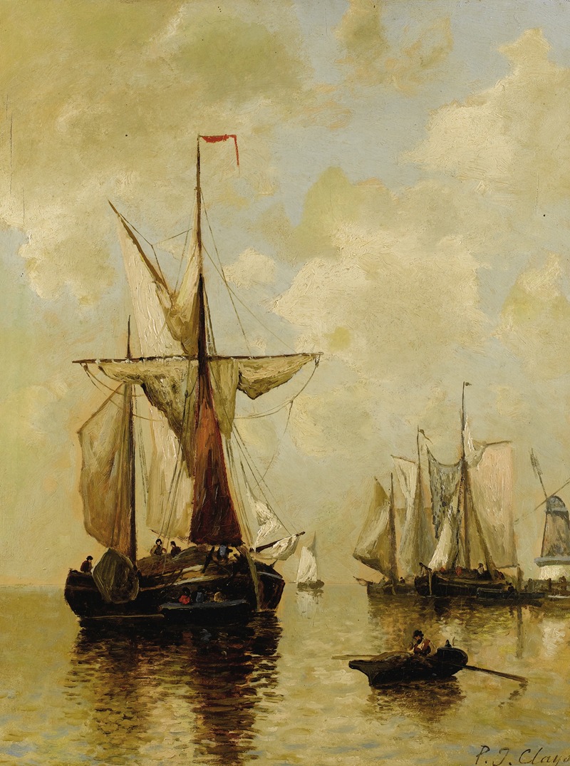 Paul Jean Clays - Fishing Boats in the Harbor