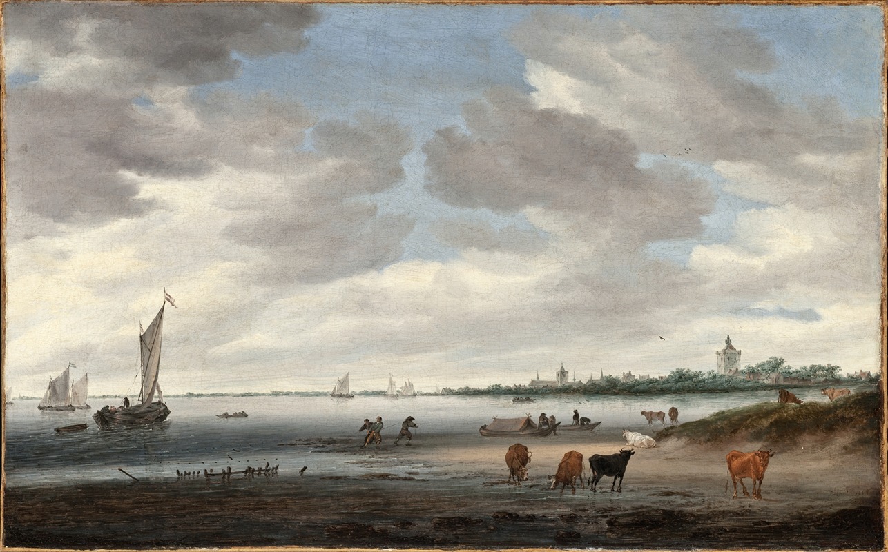 Salomon van Ruysdael - View of the River Lek and the Town of Vianen