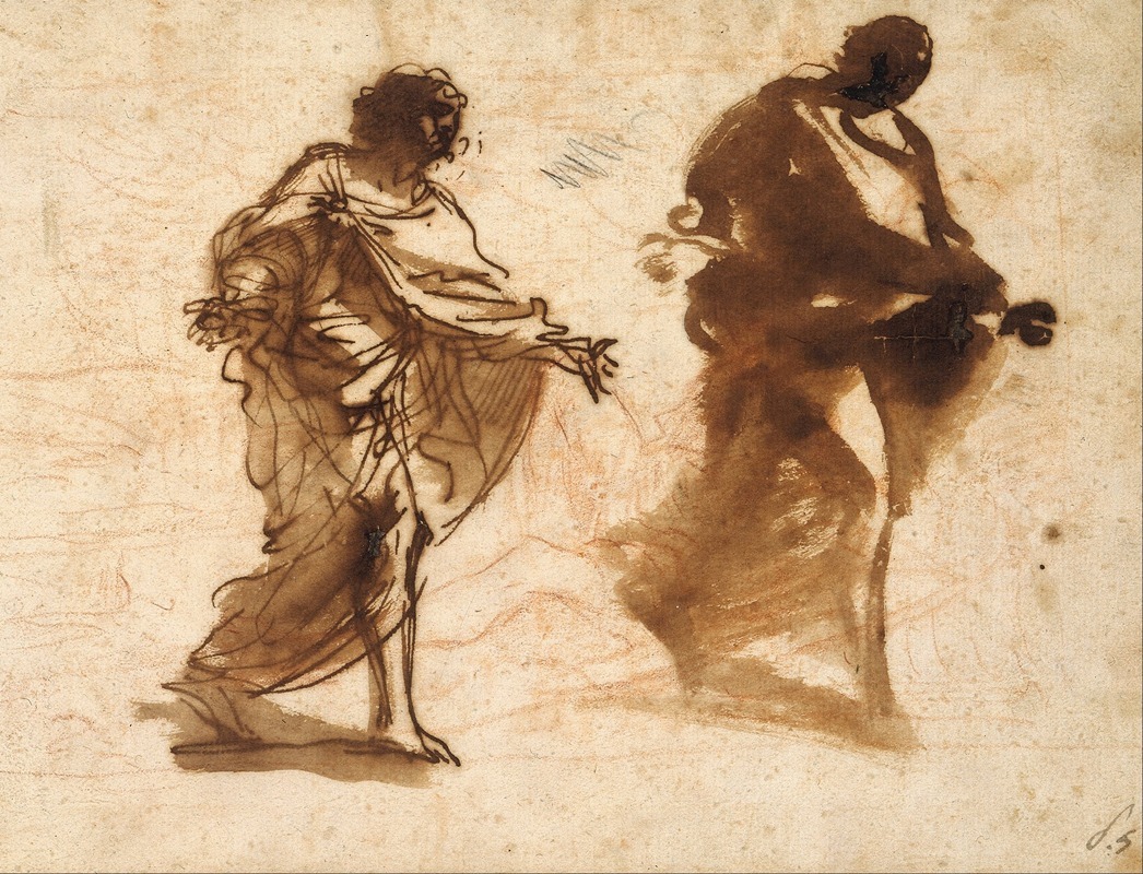Pier Francesco Mola - Two Studies for the Figure of Joseph