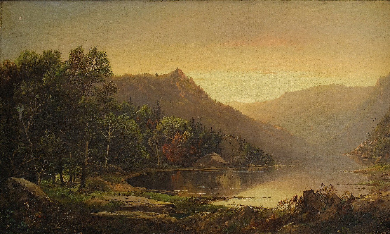 William Louis Sonntag - New England Mountain Lake at Sunrise
