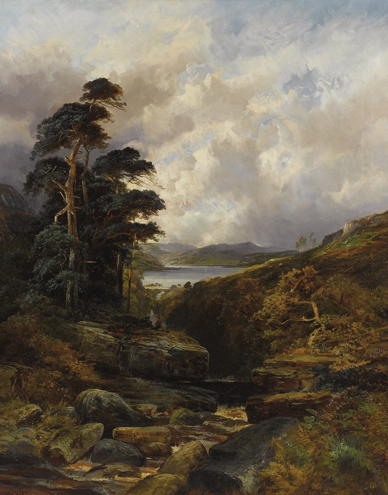 WILLIAM MELLOR - A Rushing Gorge in the Highlands