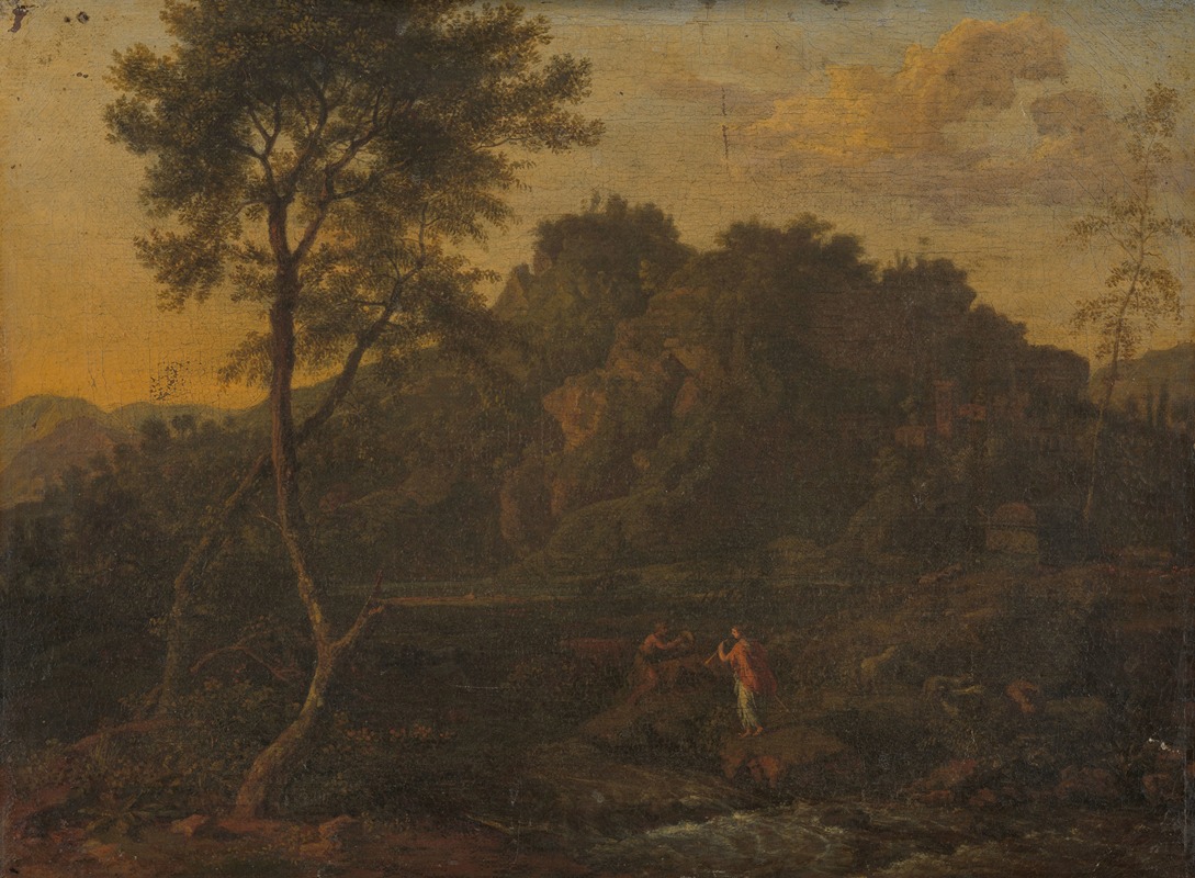 Abraham Genoels - Nymph and Shepherd Making Music in a Landscape