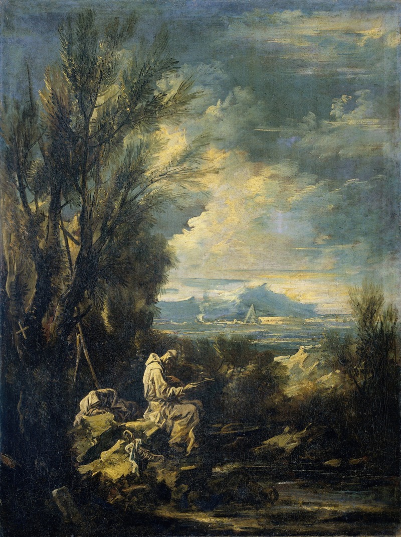 Alessandro Magnasco - Landscape with Saint Bruno