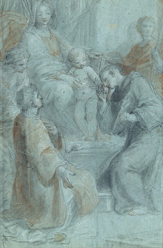 Pietro Antonio de' Pietri - Madonna and Child Enthroned with Saints Lawrence, Anthony of Padua, Praxedes and Venantius