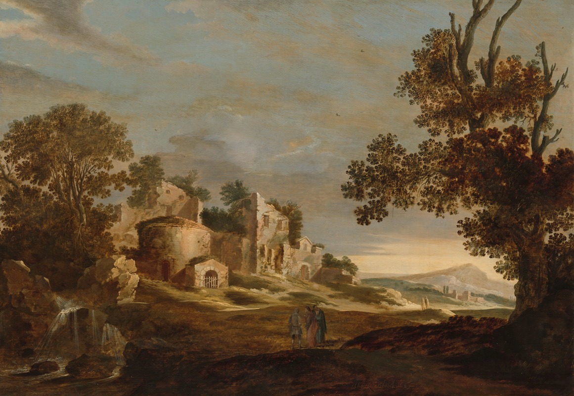 Charles Cornelisz. de Hooch - Landscape with Journey to Emmaus