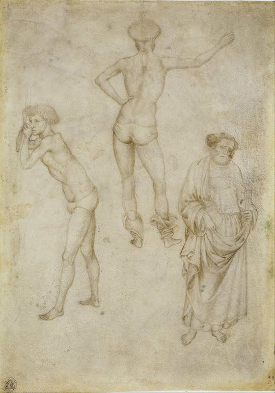 Pisanello - Two male figure studies and St Peter