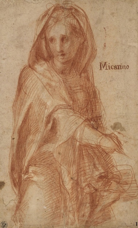 Pontormo (Jacopo Carucci) - Female figure with covered head (study for a figure in the fresco of the Visitation in Santissima Annunziata)