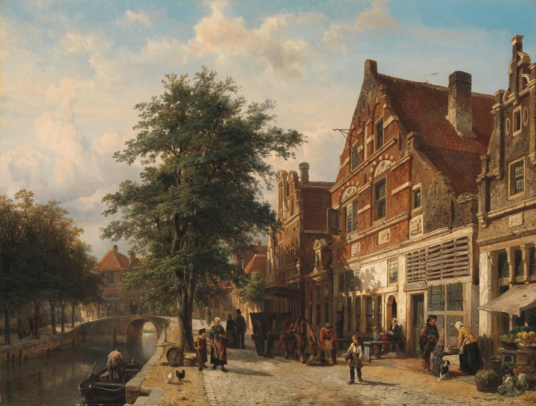 Cornelis Springer - The Zuiderhavendijk, Enkhuizen