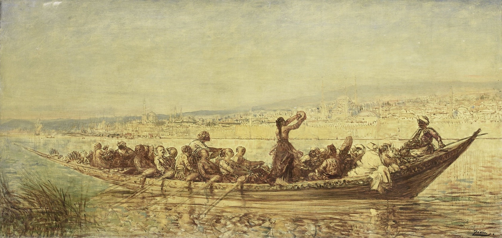 Félix Ziem - Moorse roeiers bij Constantinopel