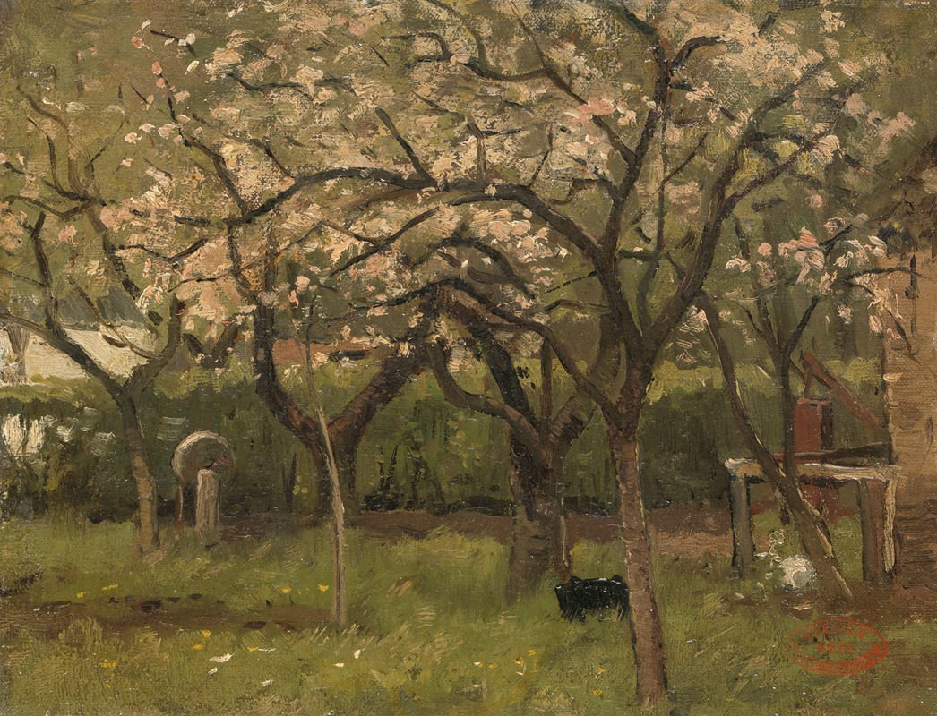 Geo Poggenbeek - Blossoming Tree in an Orchard