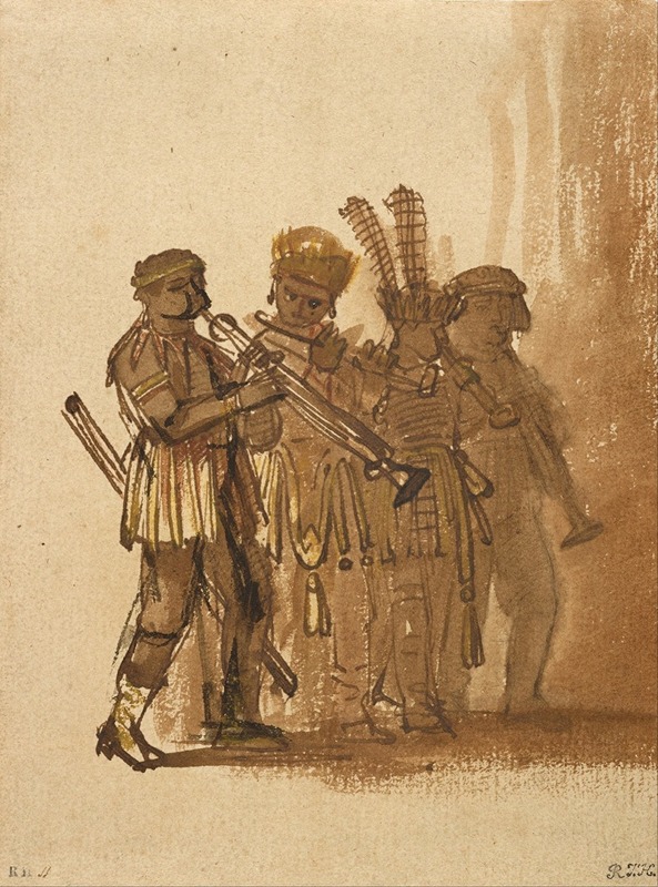Rembrandt van Rijn - Four Musicians with Wind Instruments