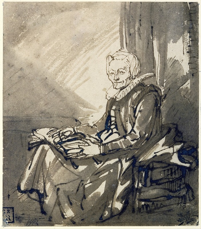 Rembrandt van Rijn - Seated Woman with an Open Book on her Lap