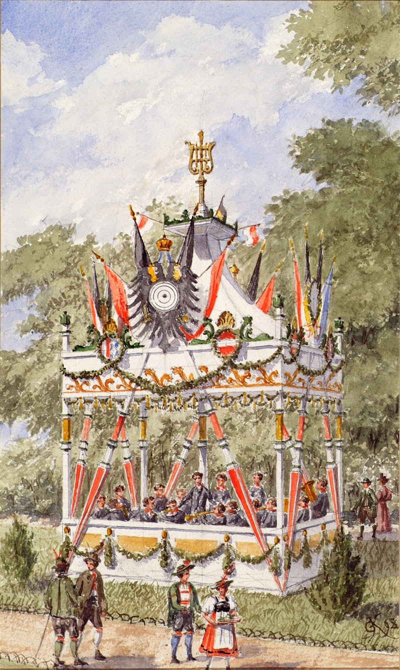 Gustav Korompay - Der Musikpavillion des Wiener Schützenfestes von 1898