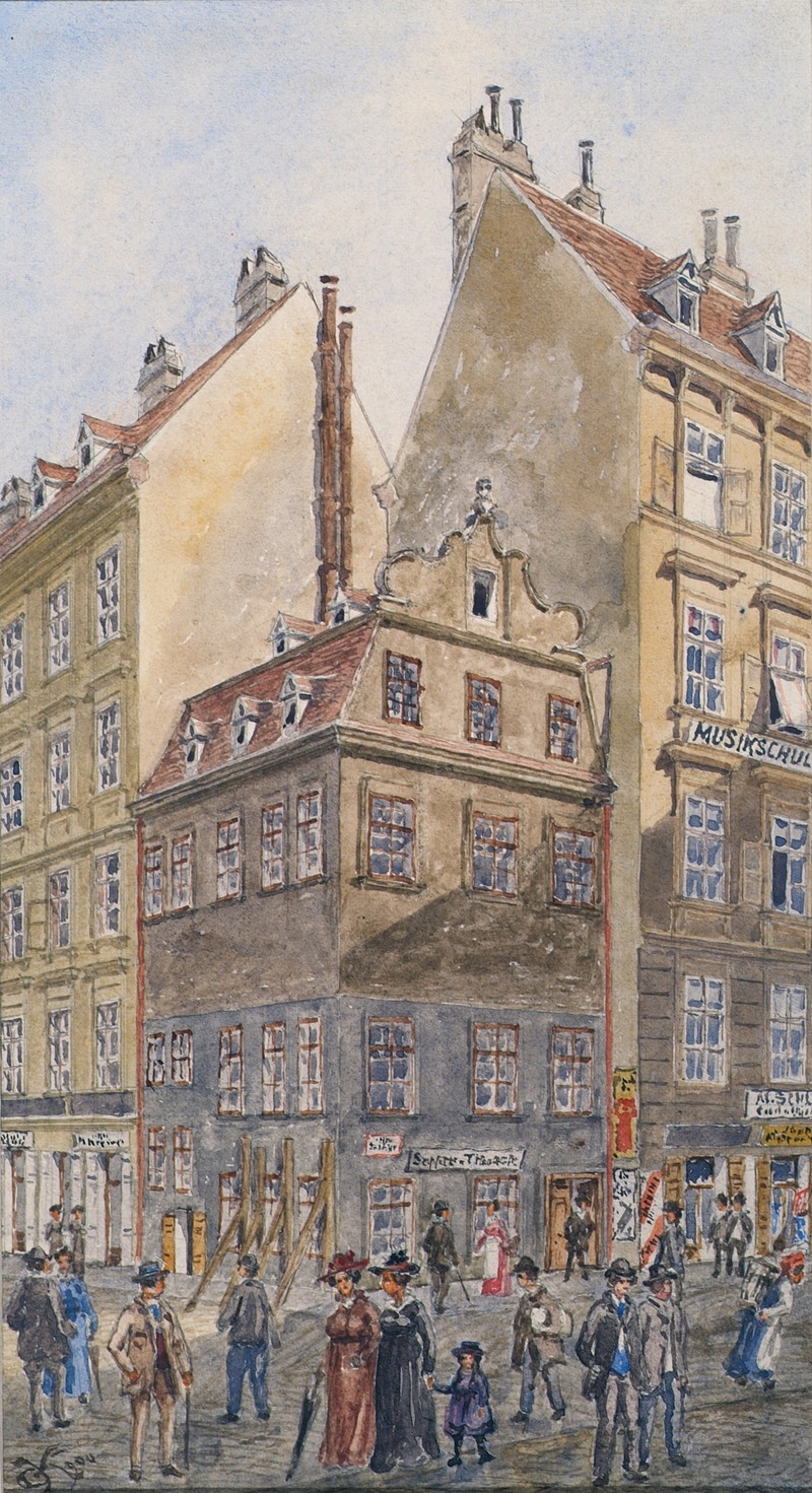 Gustav Korompay - Der Salzgries in Wien (Ecke Tiefer Graben)