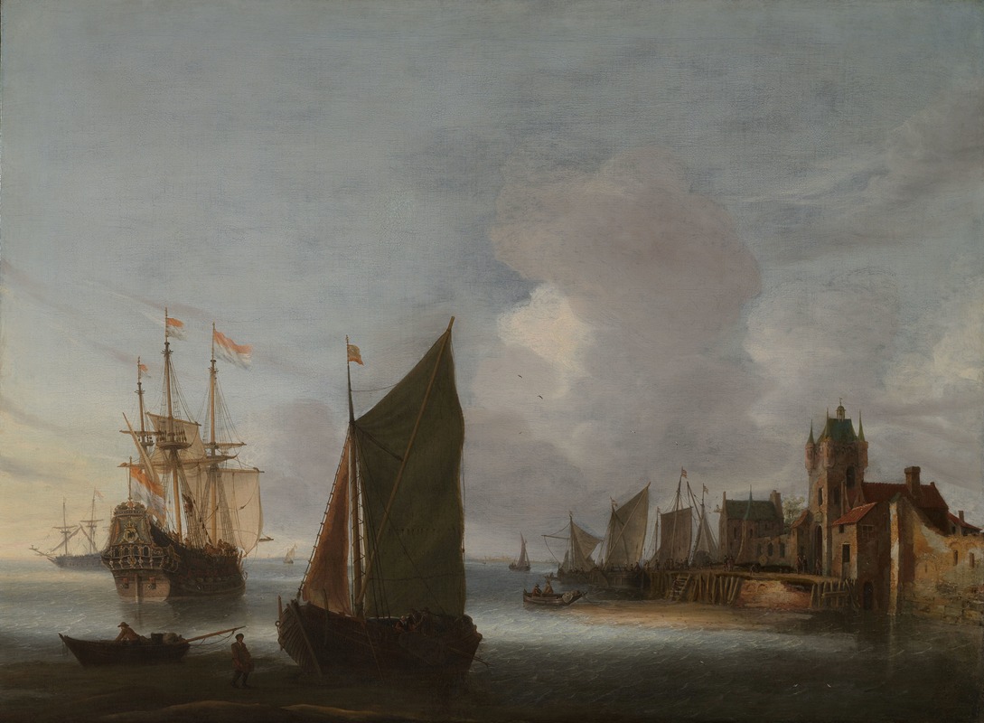 Hendrick van Anthonissen - Ships near Zierikzee with the Zuidhavenpoort in the Background