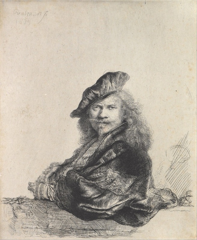 Rembrandt van Rijn - Self-Portrait Leaning on a Stone Sill